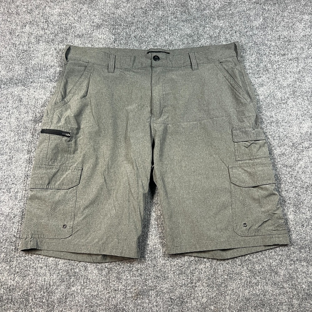 Iron Clothing Hybrid Cargo Shorts Mens 40 Gray Stretch High Rise Utility Pockets